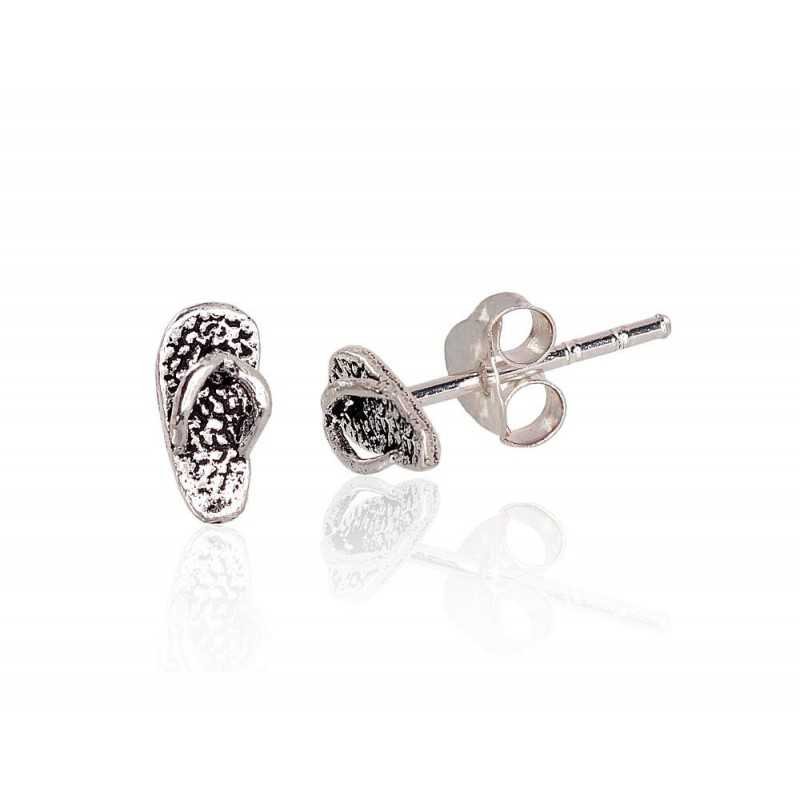 925° Silver Stud Earrings, Silver, No stone, 2203434(POx-Bk)