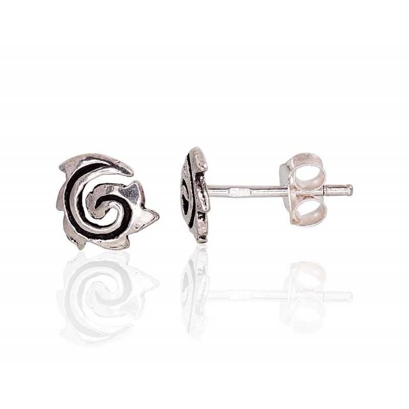 925° Silver Stud Earrings, Silver, No stone, 2203441(POx-Bk)