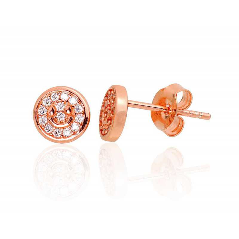 925° Silver stud earrings, Gold plated, 2203477(PAu-R)_CZ