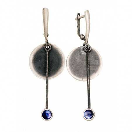 925°, Silver earrings, Mother-of-pearl , 2203512(Matt+POx-MattBk)_PL-B