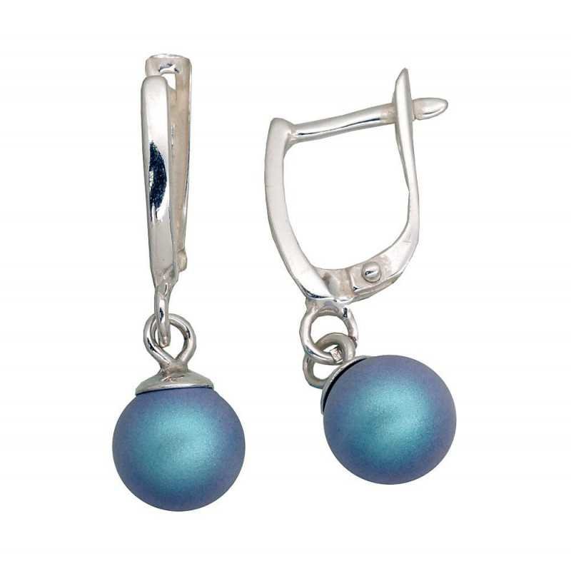 925°, Silver earrings with english lock, Fresh-water Pearl , 2203552_PESN-AQ
