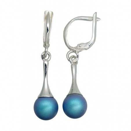 925°, Silver earrings with english lock, Fresh-water Pearl , 2203553_PESN-AQ