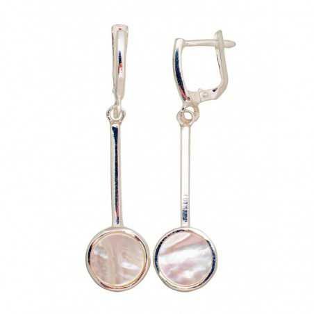 925°, Silver earrings with english lock, Mother-of-pearl , 2203556_PL