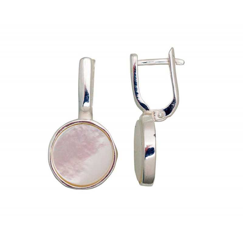 925°, Silver earrings with english lock, Mother-of-pearl , 2203557_PL