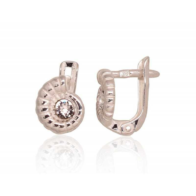 925°, Silver earrings with english lock, Zirkons , 2203559_CZ