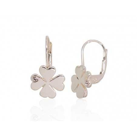 925°, Silver earrings with english lock, Zirkons , 2203560_CZ