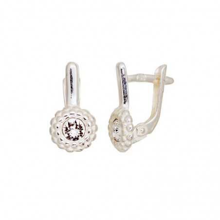 925°, Silver earrings with english lock, Crystals , 2203610_SV