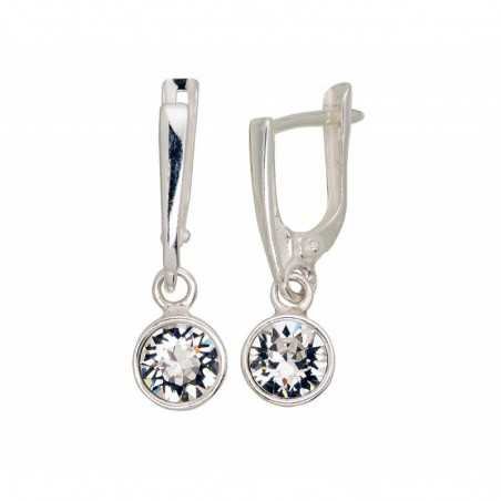 925°, Silver earrings with english lock, Crystals , 2203611_SV