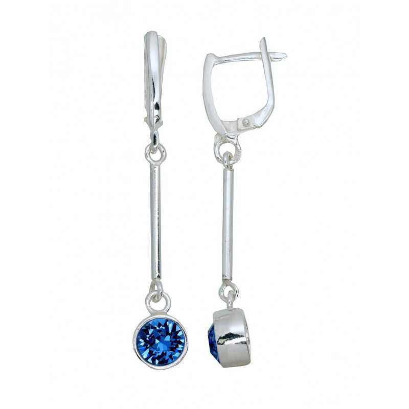 925°, Silver earrings with english lock, Crystals , 2203612_SV-B