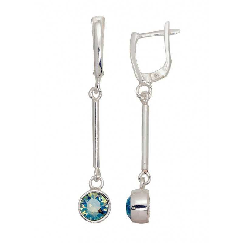 925°, Silver earrings with english lock, Crystals , 2203612_SV-MIXB