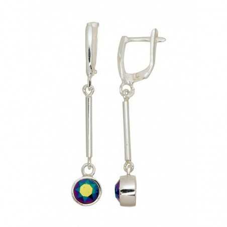 925°, Silver earrings with english lock, Crystals , 2203612_SV-MIXG