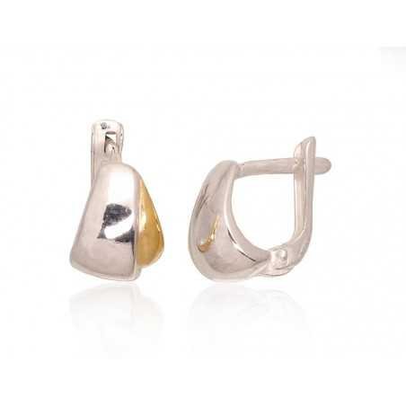 925° Silver earrings with english lock, Gold plated, 2203634(PAu-Y)