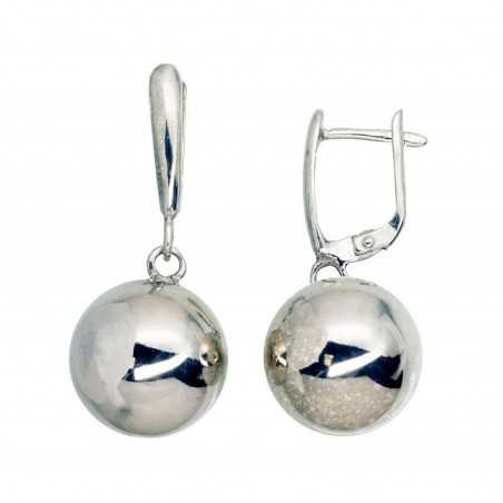 925°, Silver earrings with english lock, No stone, 2203656(PRh-Gr)