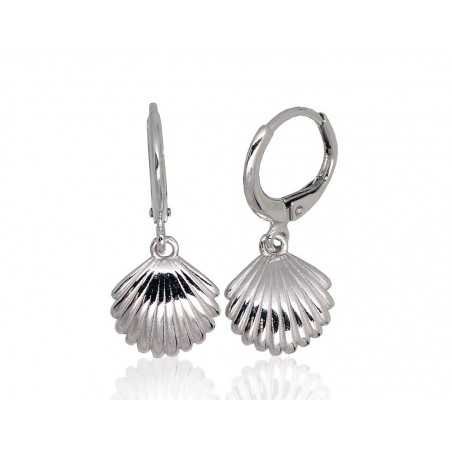 925°, Silver earrings with english lock, No stone, 2203671(PRh-Gr)