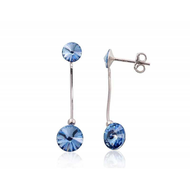 925° Silver Stud Earrings, , Crystals , 2203679(PRh-Gr)_SV-LB