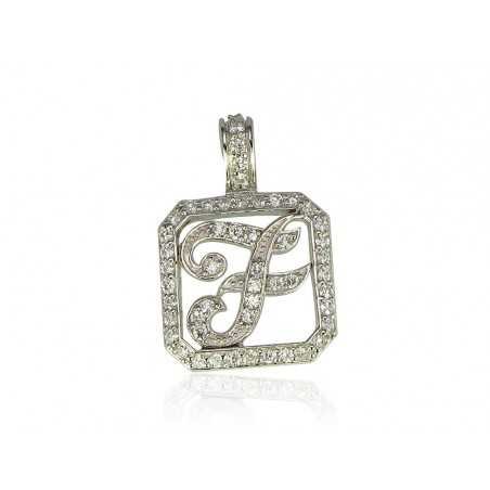 925° Silver pendant, Type: Letters, Stone: Zirkons , 2300111(PRh-Gr)_CZ