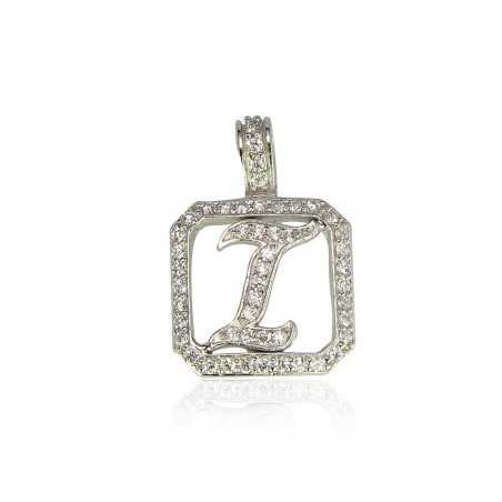 925° Silver pendant, Type: Letters, Stone: Zirkons , 2300113(PRh-Gr)_CZ