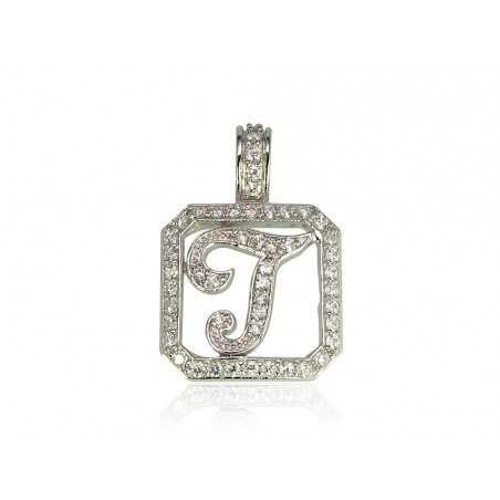 925° Silver pendant, Type: Letters, Stone: Zirkons , 2300118(PRh-Gr)_CZ