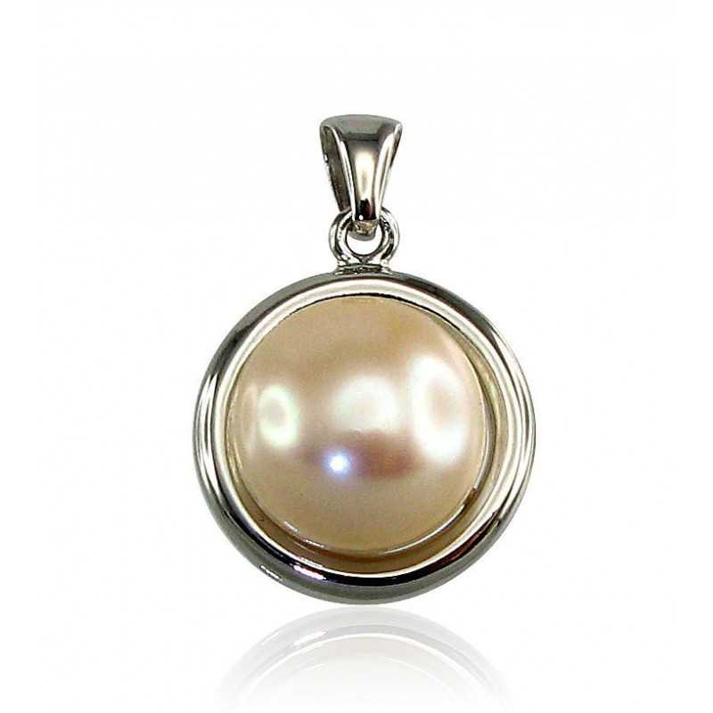 925° Silver pendant, Type: Women, Stone: Fresh-water Pearl , 2300173(PRh-Gr)_PE-PI