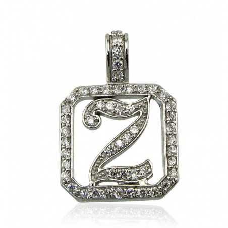 925° Silver pendant, Type: Letters, Stone: Zirkons , 2300196(PRh-Gr)_CZ