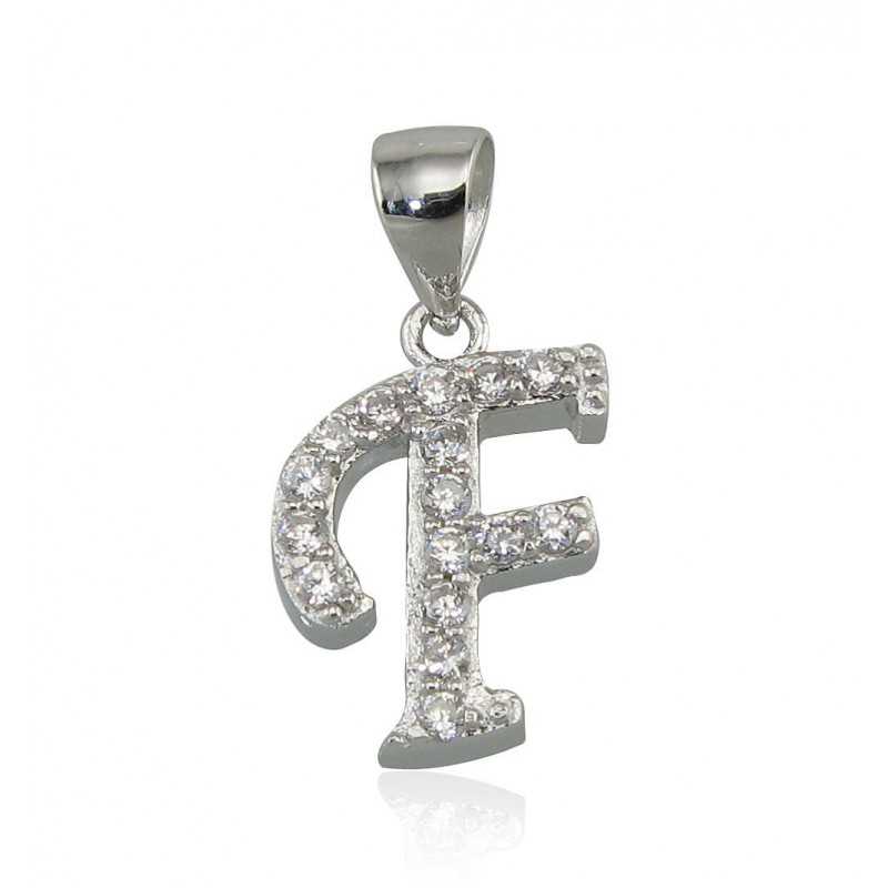 925° Silver pendant, Type: Letters, Stone: Zirkons , 2300312(PRh-Gr)_CZ