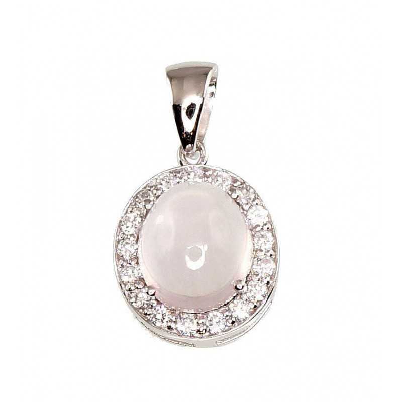 925° Silver pendant, Type: \"Orio\"  collection, Stone: Zirkons , Pink Quarz , 2300485(PRh-Gr)_CZ+KZPI