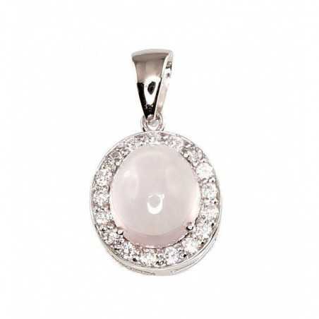 925° Silver pendant, Type: \"Orio\"  collection, Stone: Zirkons , Pink Quarz , 2300485(PRh-Gr)_CZ+KZPI