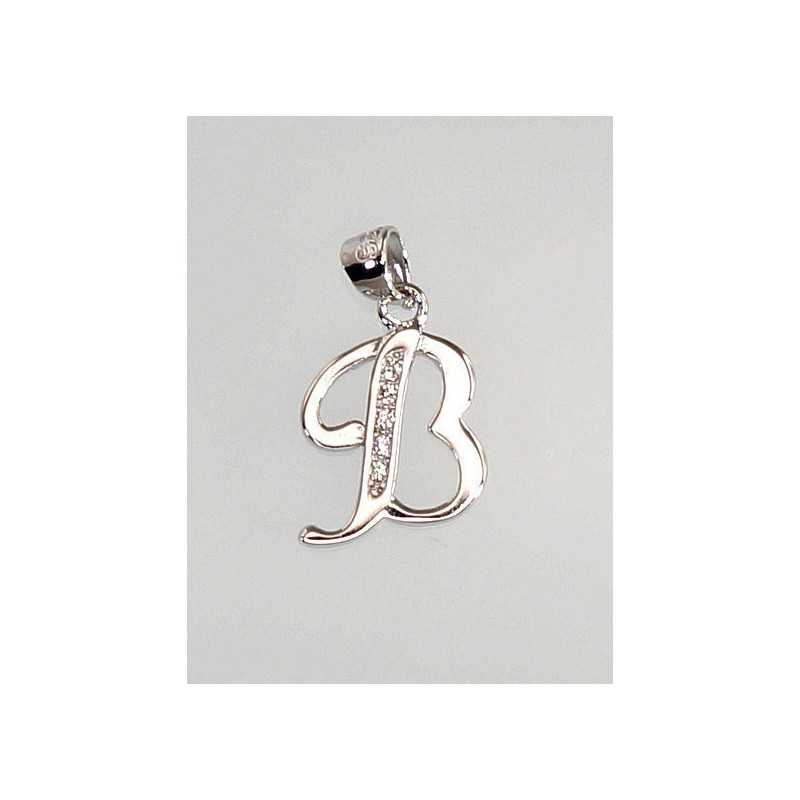 925° Silver pendant, Type: Letters, Stone: Zirkons , 2300601(PRh-Gr)_CZ