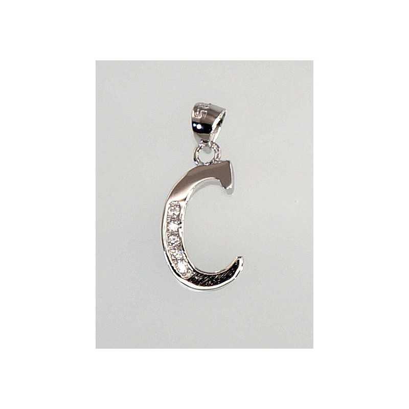 925° Silver pendant, Type: Letters, Stone: Zirkons , 2300602(PRh-Gr)_CZ