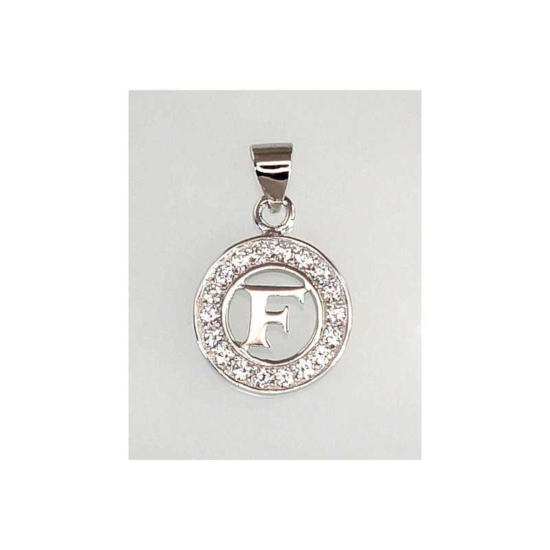 925° Silver pendant, Type: Letters, Stone: Zirkons , 2300627(PRh-Gr)_CZ