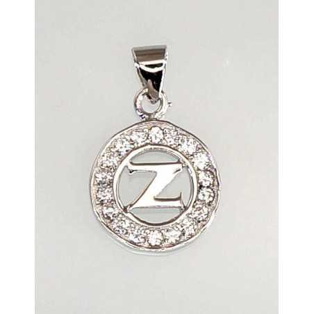 925° Silver pendant, Type: Letters, Stone: Zirkons , 2300643(PRh-Gr)_CZ