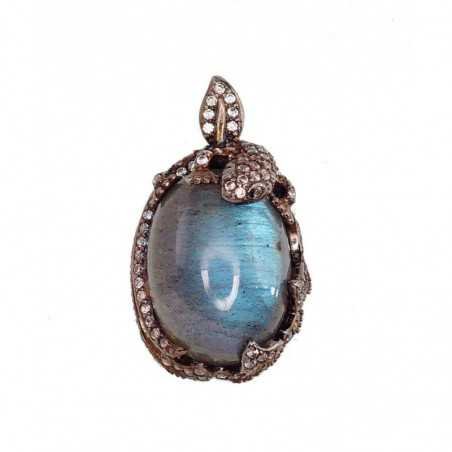 925° Silver pendant, Type: \"Orio\"  collection, Stone: Zirkons , Labrador , 2300825(PRh-Bk)_CZ+LD