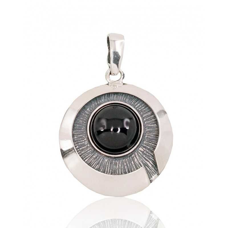925° Silver pendant, Type: Women, Stone: Onix , 2300975(POx-Bk)_ON-2