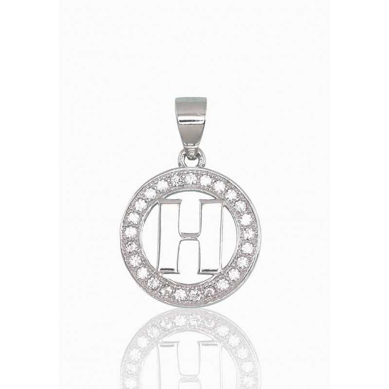 925° Silver pendant, Type: Letters, Stone: Zirkons , 2301003(PRh-Gr)_CZ