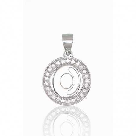 925° Silver pendant, Type: Letters, Stone: Zirkons , 2301010(PRh-Gr)_CZ