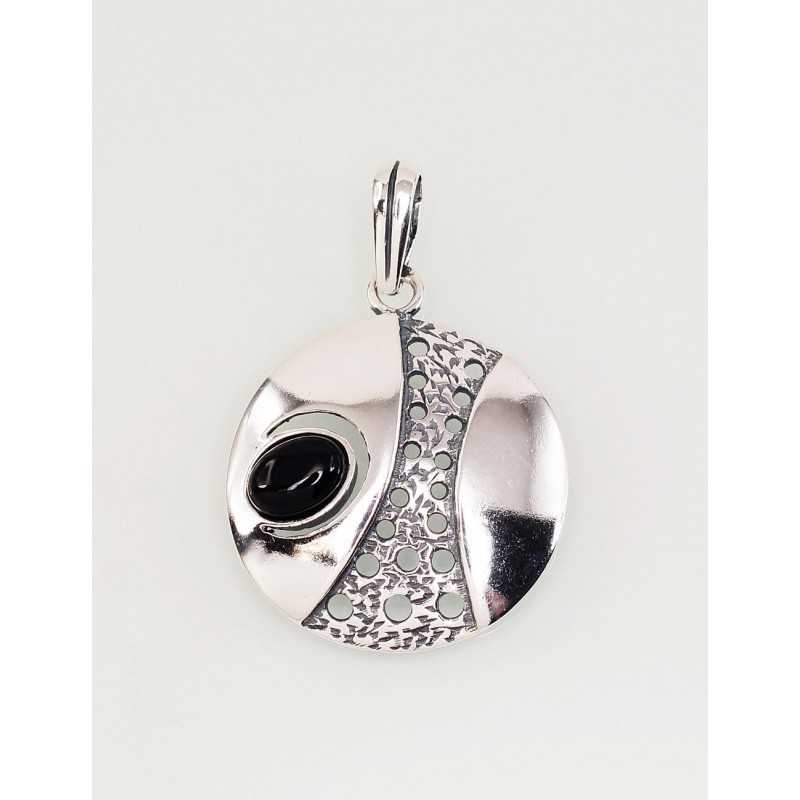 925° Silver pendant, Type: Women, Stone: Onix , 2301305(POx-Bk)_ON-2