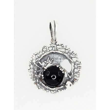 925° Silver pendant, Type: Women, Stone: Onix , 2301306(POx-Bk)_ON-2