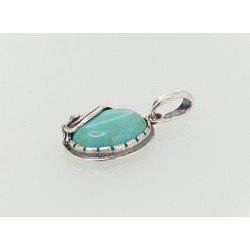 925° Silver pendant, Type: Women, Stone: Turquoise , 2301307(POx-Bk)_TRX