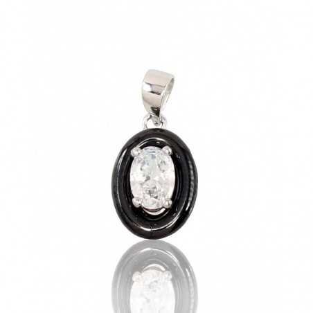 925° Silver pendant, Type: Women, Stone: Zirkons , Jewelery ceramics , 2301430(PRh-Gr)_CZ+CM-BK