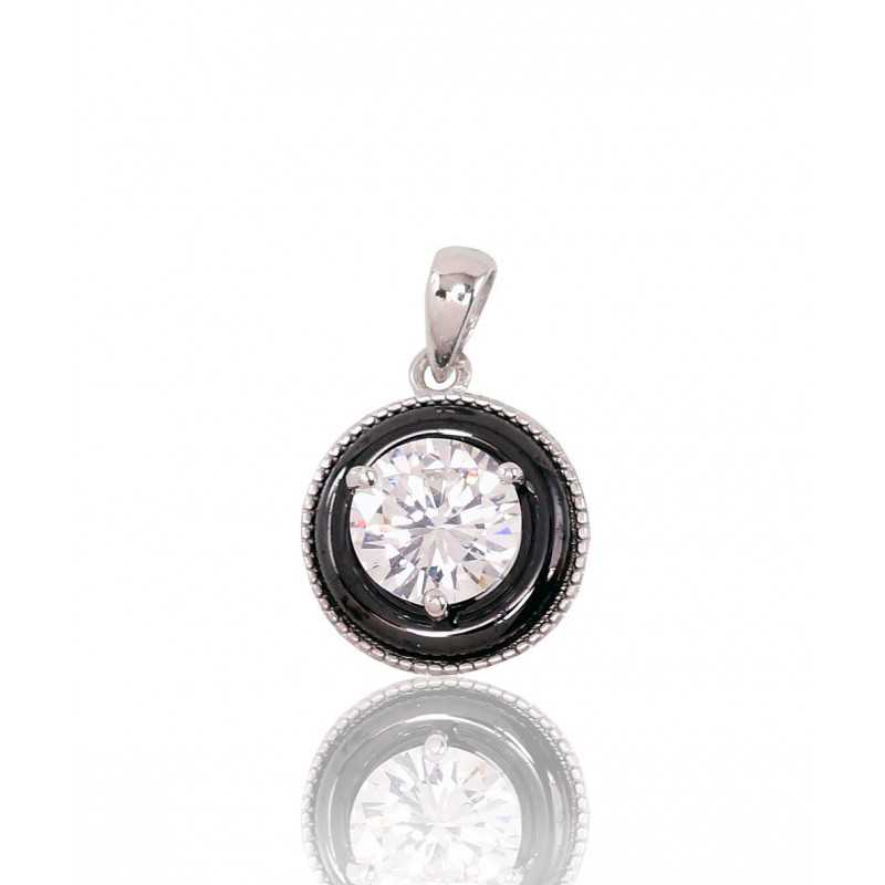 925° Silver pendant, Type: Women, Stone: Zirkons , Jewelery ceramics , 2301433(PRh-Gr)_CZ+CM-BK