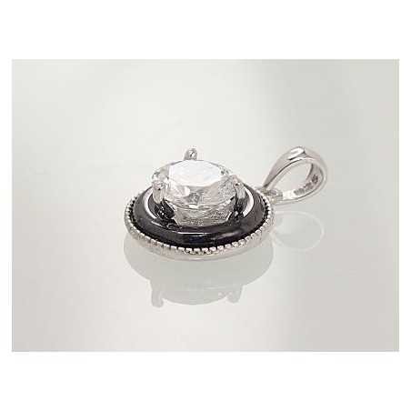 925° Silver pendant, Type: Women, Stone: Zirkons , Jewelery ceramics , 2301433(PRh-Gr)_CZ+CM-BK