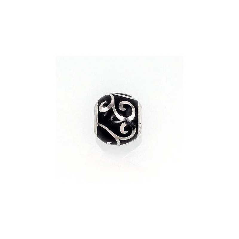 925° Silver pendant, Type: \"Charms\"  collection, Stone: Jewelery enamel , 2301462(PRh-Gr)_ML-BK
