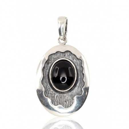 925° Silver pendant, Type: Women, Stone: Onix , 2301506(POx-Bk)_ON-2